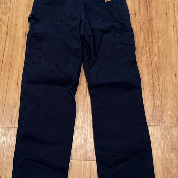 Carhartt Pants FR 32x32 Flame Resistant Blue Canvas Work 371-20 Mechanic - Picture 3 of 6